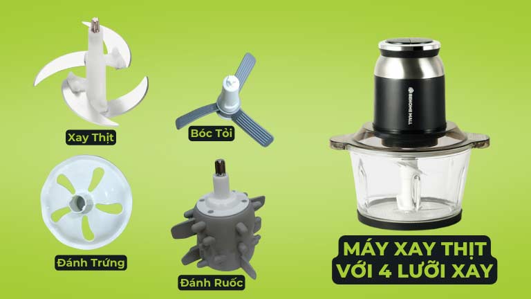 Combo Máy xay thịt BehomeMall BH0806 và Kéo cắt đa năng BehomeMall